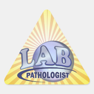 PATHOLOGIST Fun Blue LOGO - KLINISCHES LABOR Dreieckiger Aufkleber