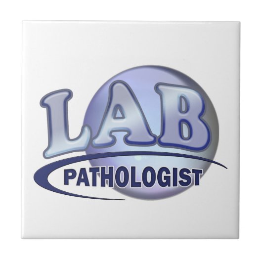 PATHOLOGIST Fun Blue LOGO - KLINISCHES LABOR Fliese (Vorderseite)