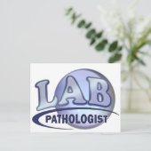 PATHOLOGIST Fun Blue LOGO - KLINISCHES LABOR Postkarte (Stehend Vorderseite)