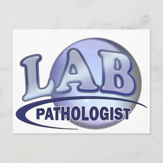 PATHOLOGIST Fun Blue LOGO - KLINISCHES LABOR Postkarte (Vorderseite)