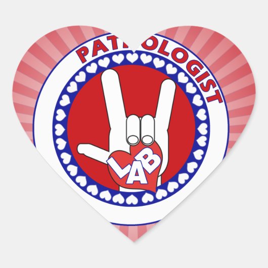 PATHOLOGIST LOGO ROUND ASL I LIEBE LABRADOR Herz-Aufkleber (Vorderseite)