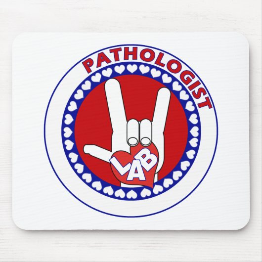 PATHOLOGIST LOGO ROUND ASL I LIEBE LABRADOR MOUSEPAD (Vorne)