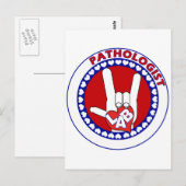 PATHOLOGIST LOGO ROUND ASL I LIEBE LABRADOR POSTKARTE (Vorne/Hinten)