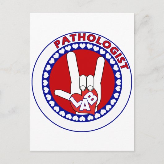 PATHOLOGIST LOGO ROUND ASL I LIEBE LABRADOR POSTKARTE (Vorderseite)