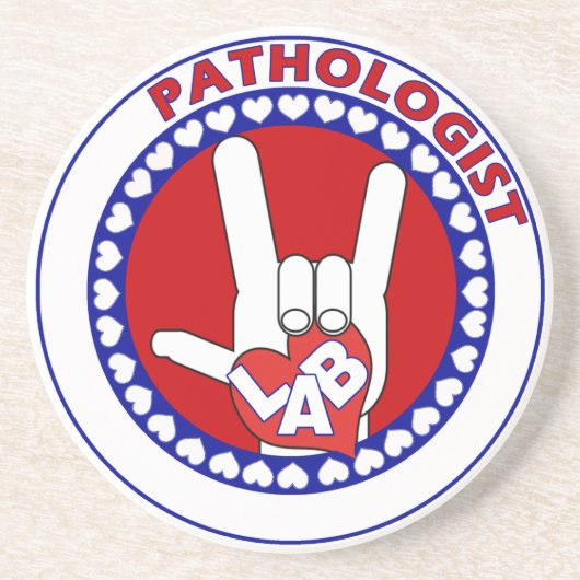 PATHOLOGIST LOGO ROUND ASL I LIEBE LABRADOR UNTERSETZER (Vorne)