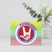 PATHOLOGIST RND LOGO ASL LIEBE POSTKARTE (Stehend Vorderseite)