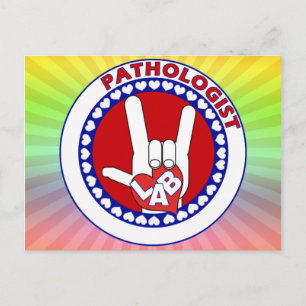 PATHOLOGIST RND LOGO ASL LIEBE POSTKARTE