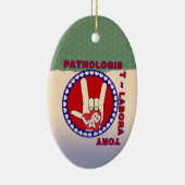 PATHOLOGIST SQUARE ASL LIEBE LOGO KERAMIK ORNAMENT (Rechts)