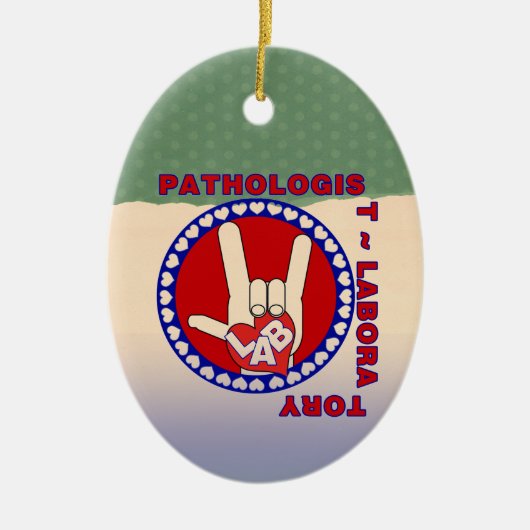 PATHOLOGIST SQUARE ASL LIEBE LOGO KERAMIK ORNAMENT (Vorne)