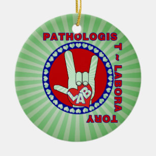 PATHOLOGIST SQUARE ASL LIEBE LOGO KERAMIKORNAMENT