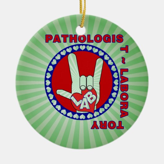 PATHOLOGIST SQUARE ASL LIEBE LOGO KERAMIKORNAMENT (Vorne)