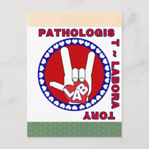 PATHOLOGIST SQUARE ASL LIEBE LOGO POSTKARTE