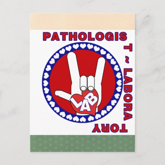 PATHOLOGIST SQUARE ASL LIEBE LOGO POSTKARTE (Vorderseite)