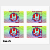 PATHOLOGIST SQUARE ASL LIEBE LOGO RECHTECKIGER AUFKLEBER (Blatt)