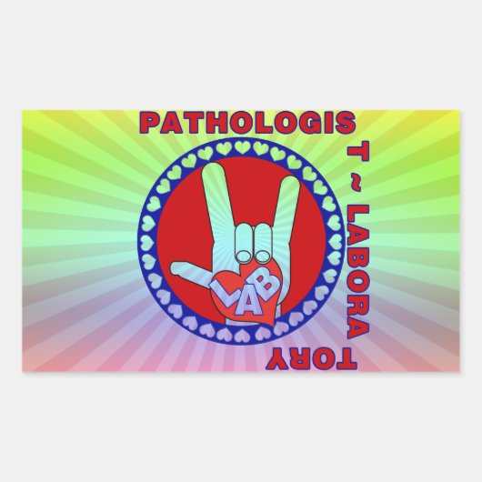 PATHOLOGIST SQUARE ASL LIEBE LOGO RECHTECKIGER AUFKLEBER (Vorderseite)