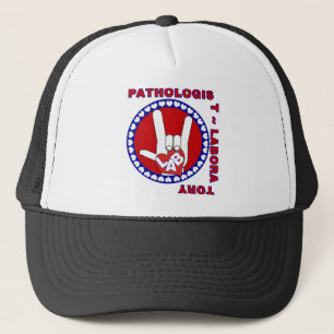 PATHOLOGIST SQUARE ASL LIEBE LOGO TRUCKERKAPPE