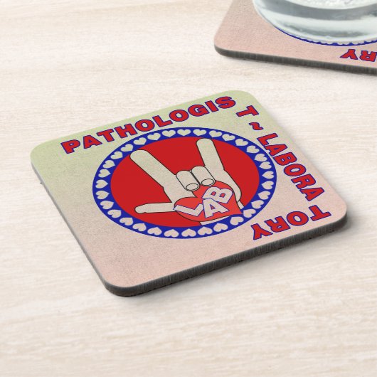 PATHOLOGIST SQUARE ASL LIEBE LOGO UNTERSETZER (Linke Seite)