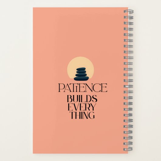 Patience Builds Everything Minimalist Quote Notebo Notizblock (Rückseite)