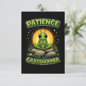 Patience Grasshopper Dankeskarte (Stehend Vorderseite)