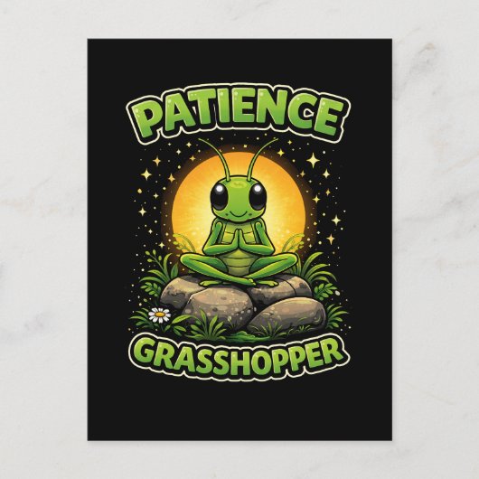 Patience Grasshopper Postkarte (Vorderseite)