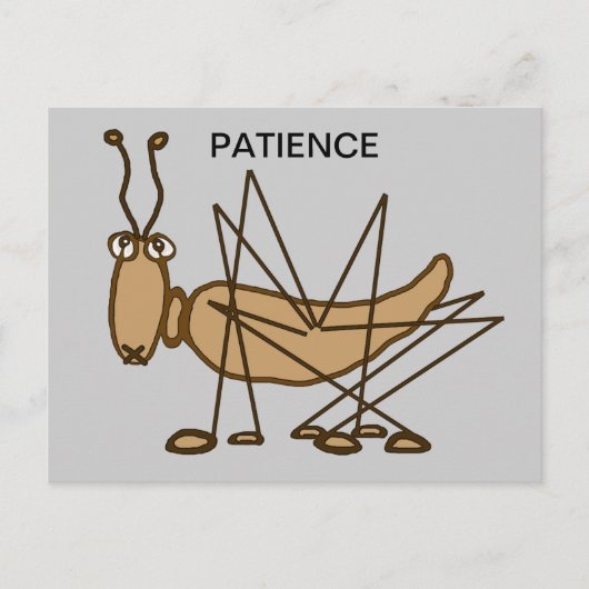 PATIENCE GRASSHOPPER POSTKARTE (Vorderseite)