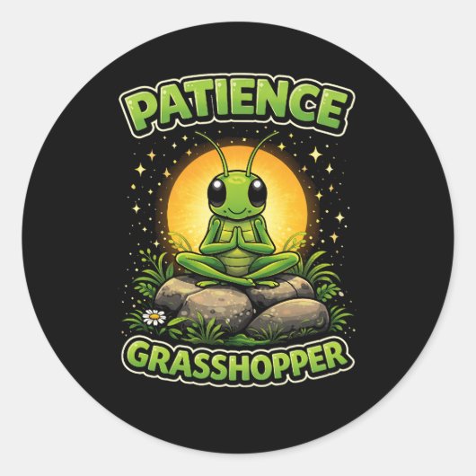 Patience Grasshopper Runder Aufkleber (Vorderseite)