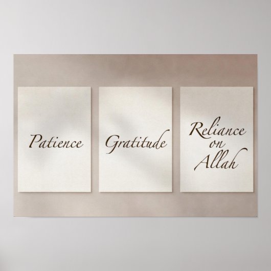 Patience, Gratitude, Reliance (3-Piece Set) Poster (Vorne)