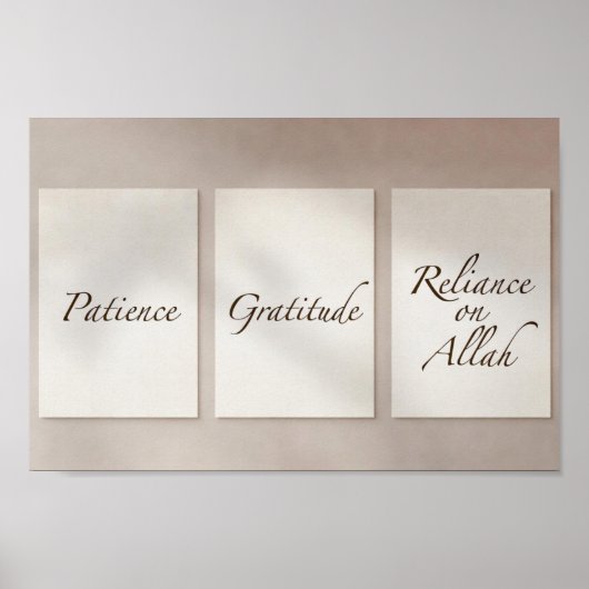 Patience, Gratitude, Reliance (3-Piece Set) Poster (Vorne)