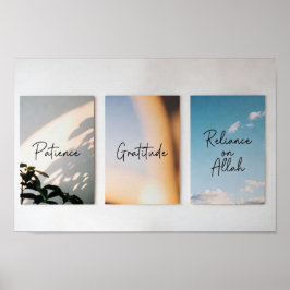 Patience, Gratitude, Reliance | Minimalist Islamic Poster