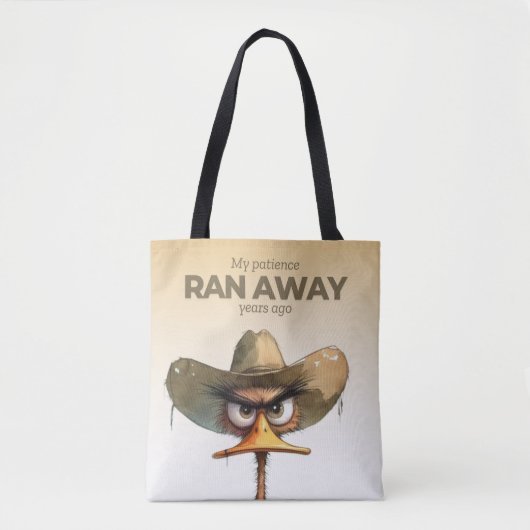Patience Ran Away Tote Tasche (Vorderseite)