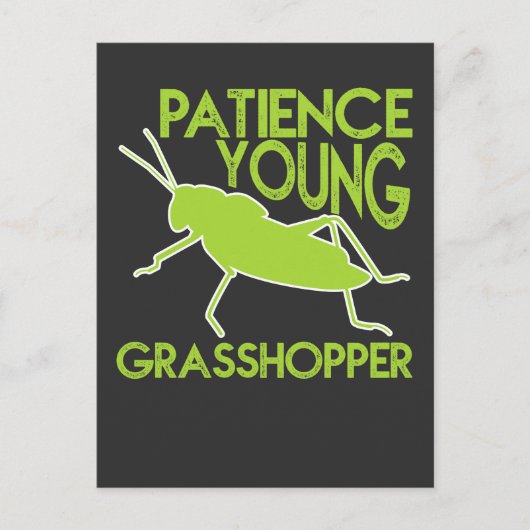 Patience Young Grasshopper Funny Novelty Postkarte (Vorderseite)