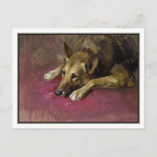 Patient Deutscher Schäferhund von Marino Lenci Postkarte (Vorderseite)