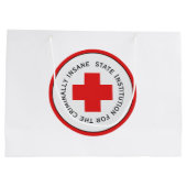 Patient gehört verrückten Asyltrick oder Behandlun Große Geschenktüte (Rückseite)