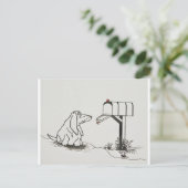 Patient Hund Gewartet für einige E-Mails Postkarte (Stehend Vorderseite)