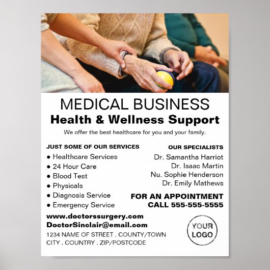 Patient & Krankenschwester, Allgemeinmediziner, Kr Poster (Vorne)