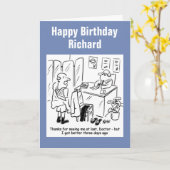 Patient sagt Doktor, dass es ihm jetzt besser geht Karte (Gelbe Blume)