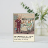 Patient Scared of Nurse Sponge Bath Get Well Postkarte (Stehend Vorderseite)