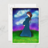 "Patient" Schwangerschaftsankündigung Postkarte (Vorne/Hinten)