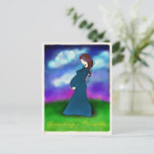 "Patient" Schwangerschaftsankündigung Postkarte (Stehend Vorderseite)