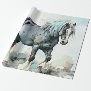 Patient Shire Horse Aquarell Geschenkpapier