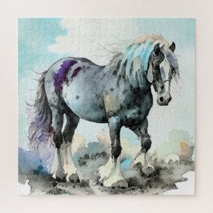Patient Shire Horse Aquarell Puzzle