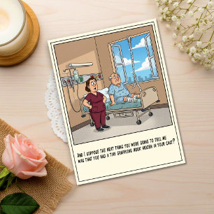 Patient versucht Krankenhausflucht Gute Besserung Postkarte