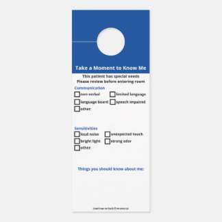Patienten mit besonderen Bedürfnissen - keine Logo Türanhänger