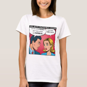 Patienten mit sarkastisch unheilbarem Krebs unter T-Shirt