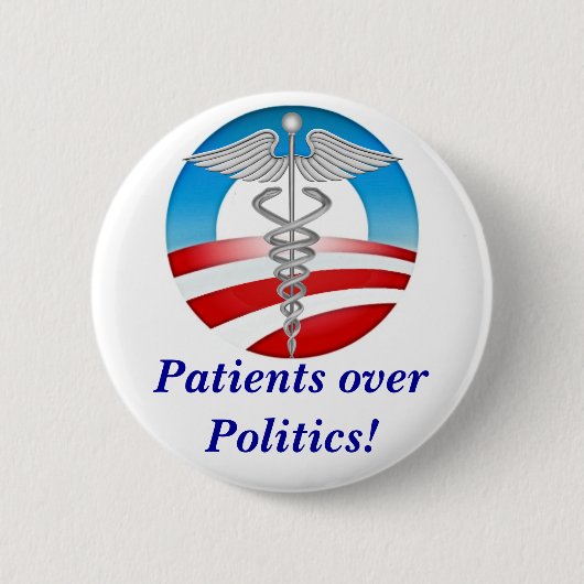 Patienten über Politiken! Button (Vorderseite)