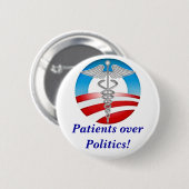 Patienten über Politiken! Button (Vorne & Hinten)