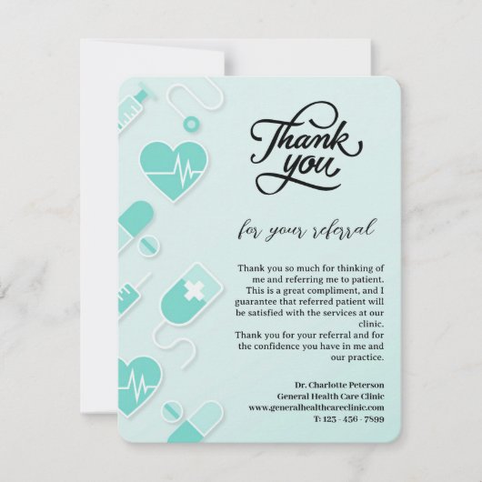Patientenreferenz Dankeskarte (Vorderseite)