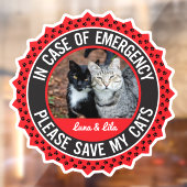 Patientensicherheit bei mehreren Katzen - Warnhinw Fensteraufkleber (Blatt 2)