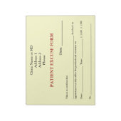 PatientIn Form Notepad (weiß) Notizblock (Rotiert)