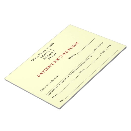 PatientIn Form Notepad (weiß) Notizblock (angewinkelt)